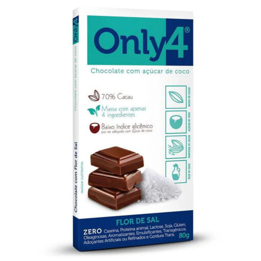 Chocolate 70% Cacau Com Flor de Sal Only4 80g