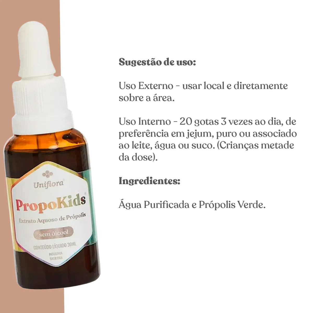 Extrato Aquoso de Própolis Verde PropoKids 30ml - Uniflora - Imagem 3