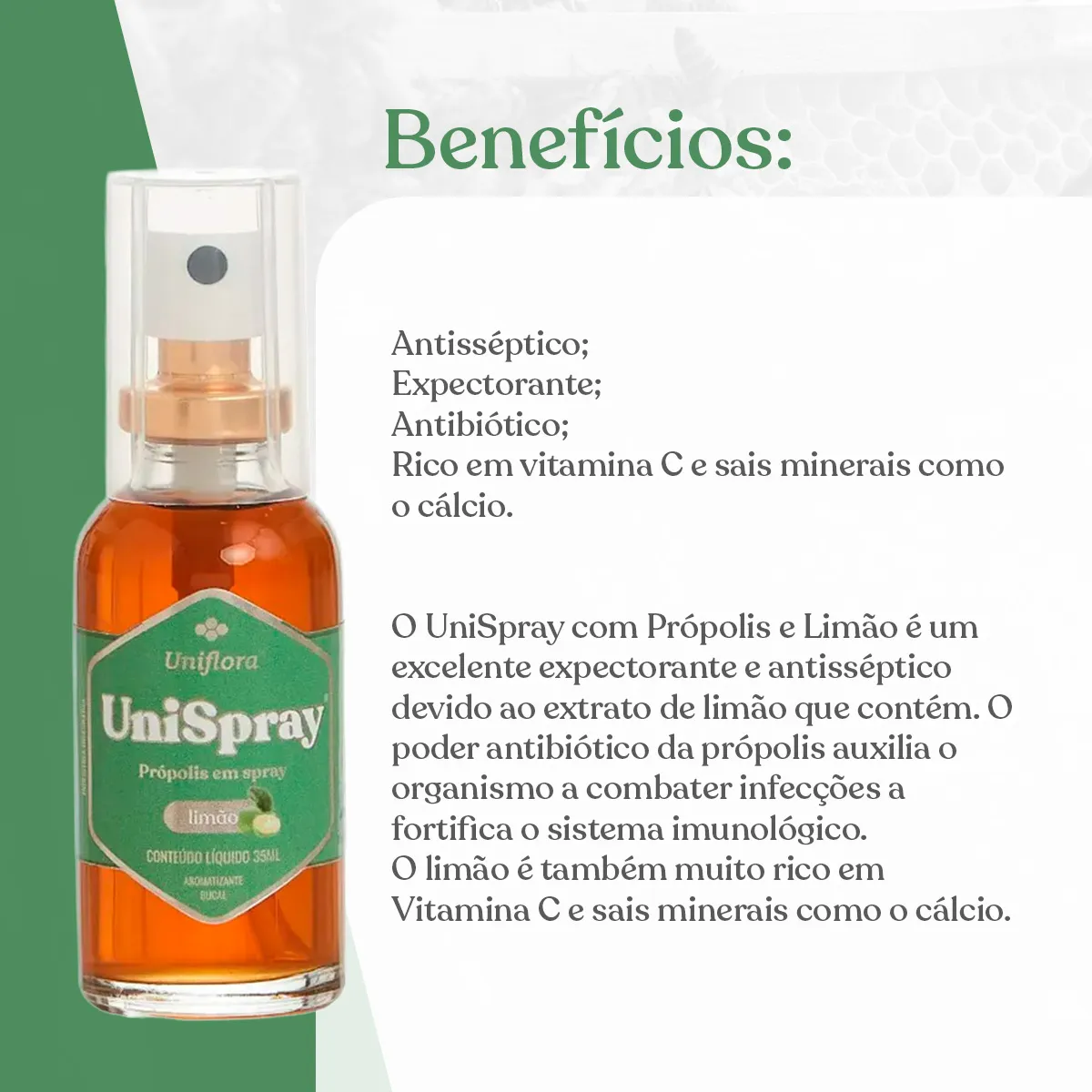 UniSpray de Própolis e Limão 35ml - Uniflora - Imagem 2