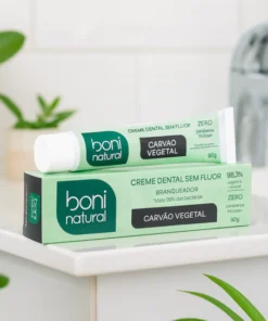 Alternative view of Creme Dental Menta e Carvão Vegetal Vegano 90g  - Boni Natural