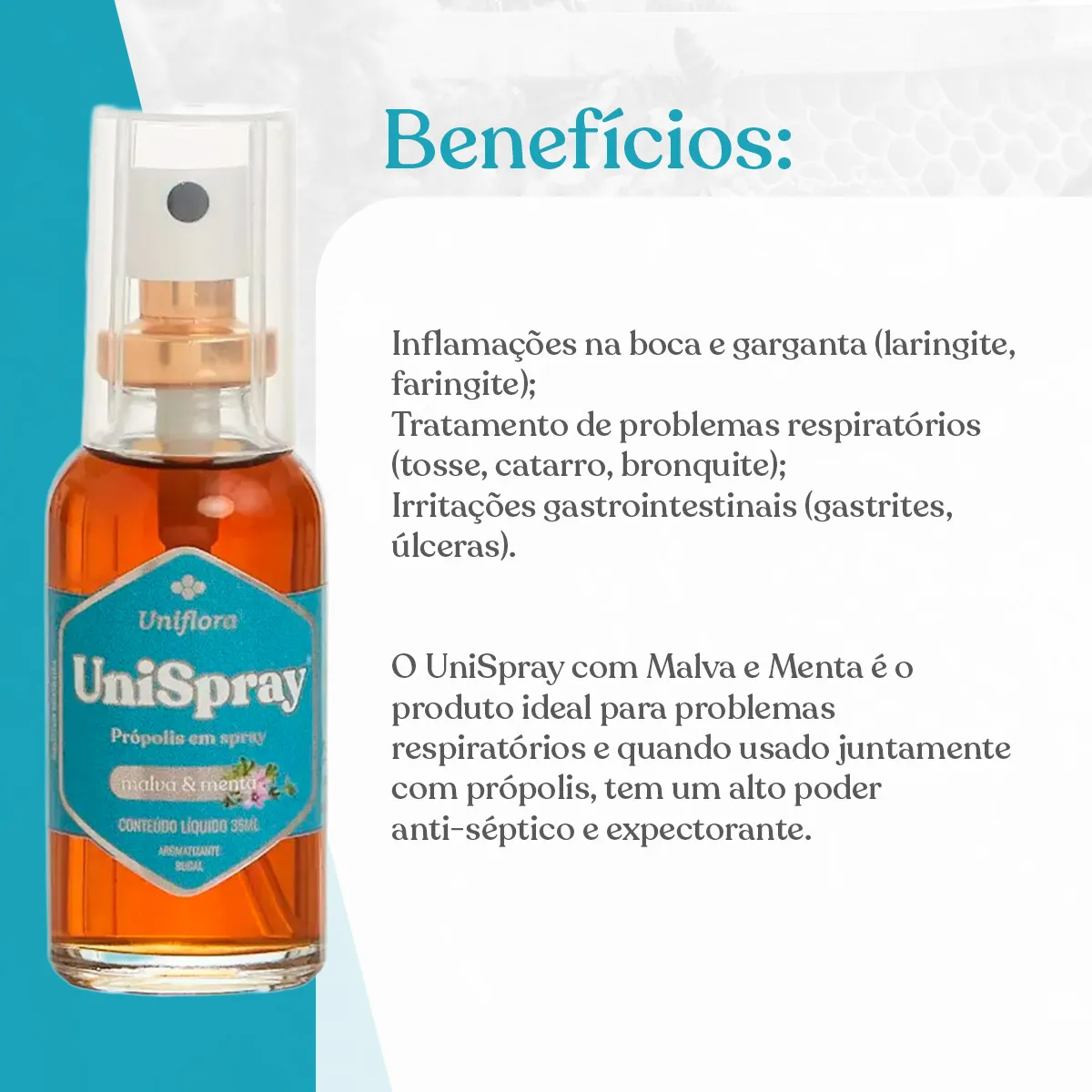 UniSpray de Própolis, Malva e Menta 35ml - Uniflora - Imagem 2