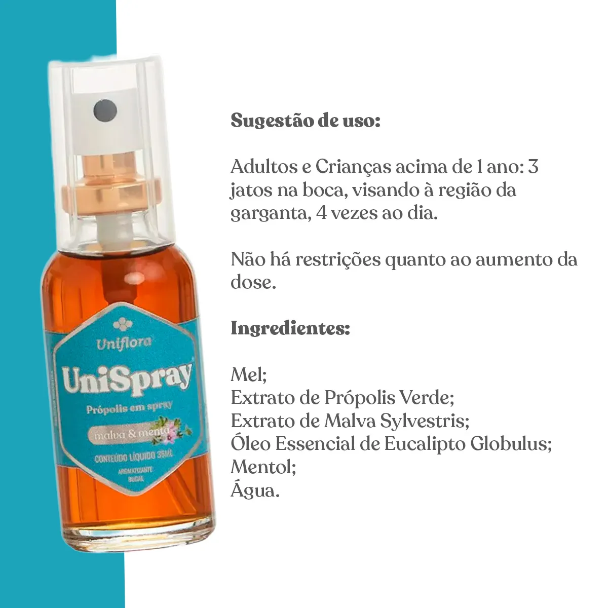 UniSpray de Própolis, Malva e Menta 35ml - Uniflora - Imagem 3