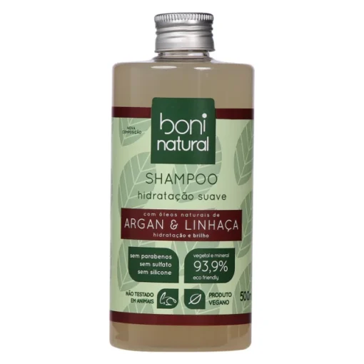 Shampoo Boni Natural Argan e Linhaça 500ml