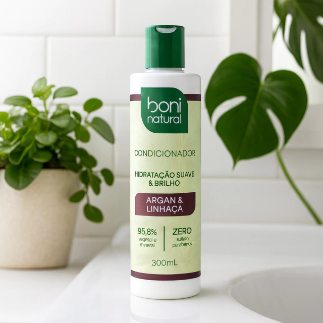 Condicionador Argan e Linhaça Boni Natural 300ml - Imagem 2