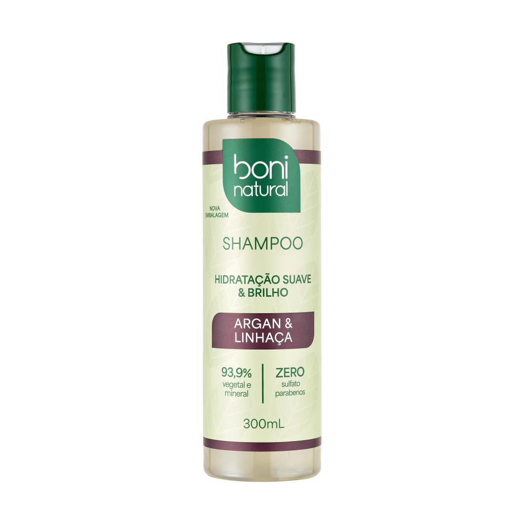 Shampoo Argan e Linhaça Boni Natural 300ml