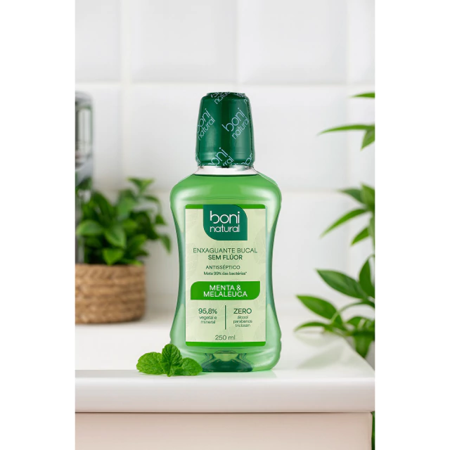 Enxaguante Bucal Menta e Melaleuca - Boni Natural 250ML - Imagem 2