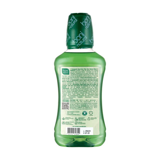 Enxaguante Bucal Menta e Melaleuca - Boni Natural 250ML - Imagem 3