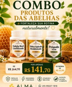 Combo Geléia real + Pólen + Própolis verde - em cápsulas Uniflora
